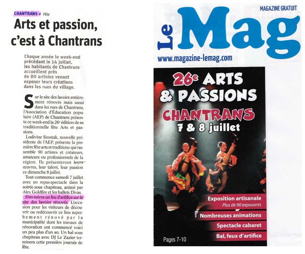 Article de presse arti-show artifice artificier mariage