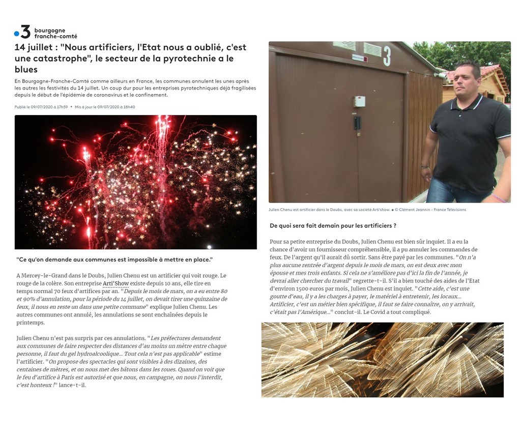 14 juillet 2020 feu artifice agenda arti show annulé covid 19