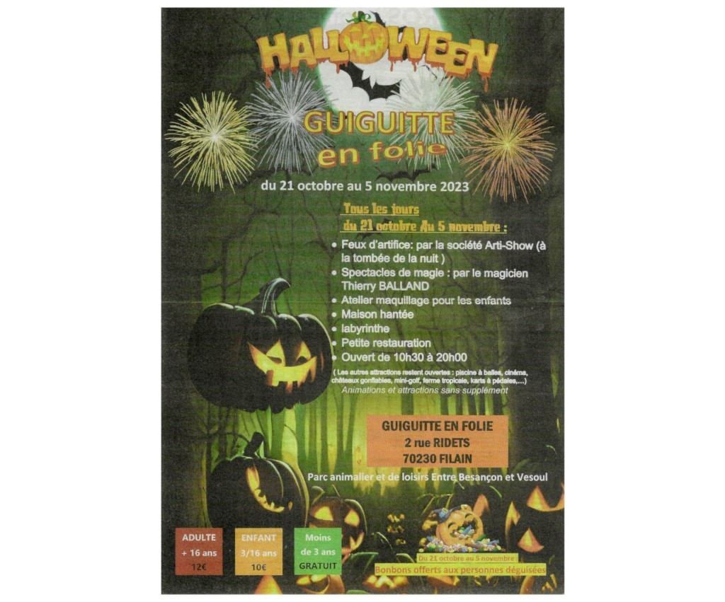 HALLOWEEN GUIGUITTE EN FOLIE FILAIN 2023