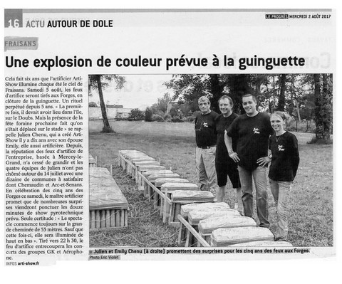 Article de presse arti-show artifice artificier mariage