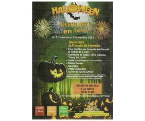 HALLOWEEN GUIGUITTE EN FOLIE FILAIN 2023
