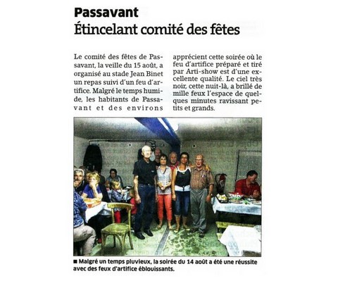 Article de presse arti-show artifice artificier mariage