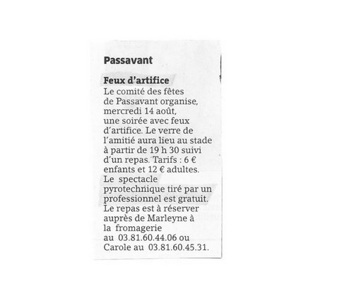 Article de presse arti-show artifice artificier mariage