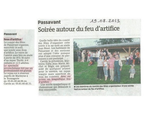 Article de presse arti-show artifice artificier mariage