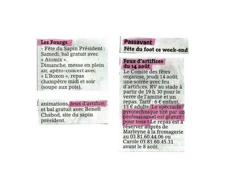 Article de presse arti-show artifice artificier mariage
