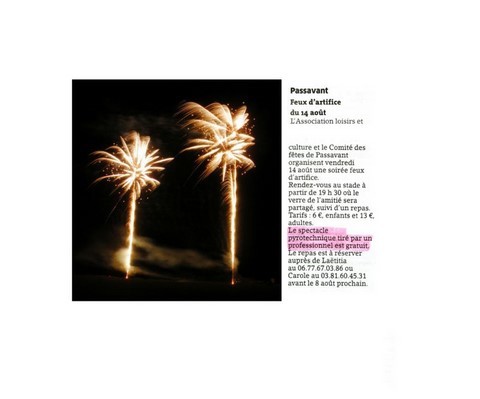 Article de presse arti-show artifice artificier mariage