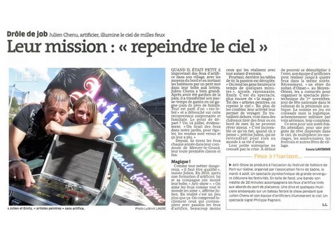Article de presse arti-show artifice artificier mariage